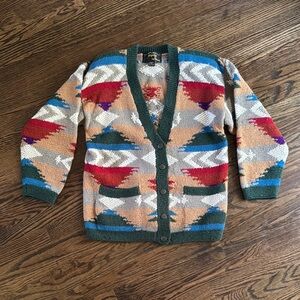 Vintage Jacquelyn by Browne Geometric Patterned Cardigan size Medium